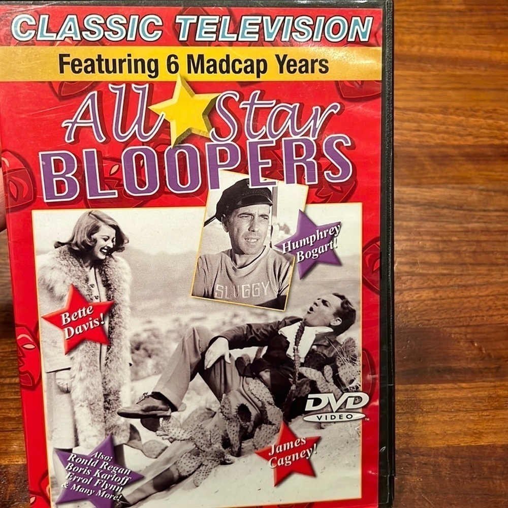 NWOT - Classic Blooper Real - DVD - Bogart, Davis, Regan, Karloff, Cagney & more
